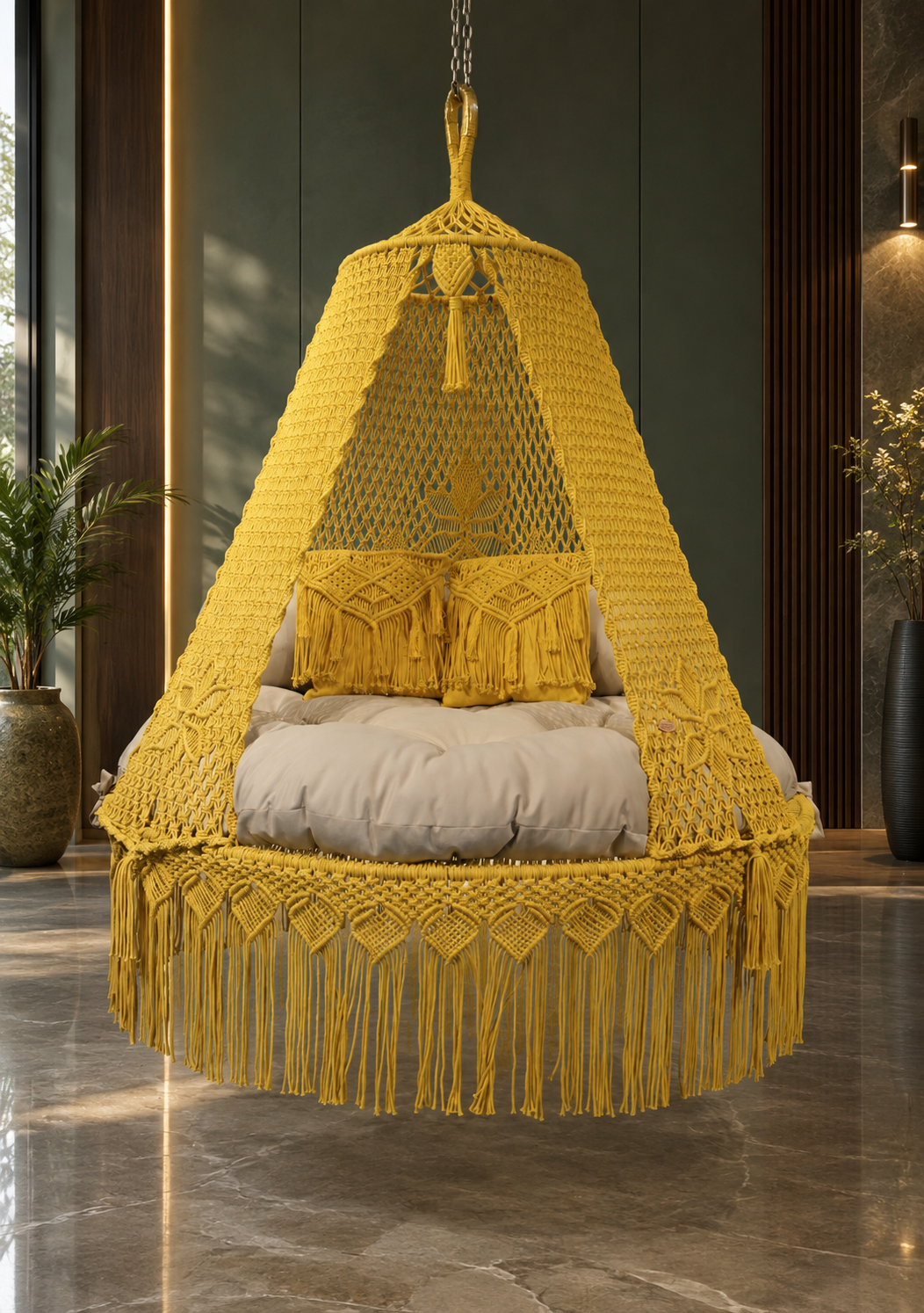 Solene - Lemon Yellow Cotton Bed Swing
