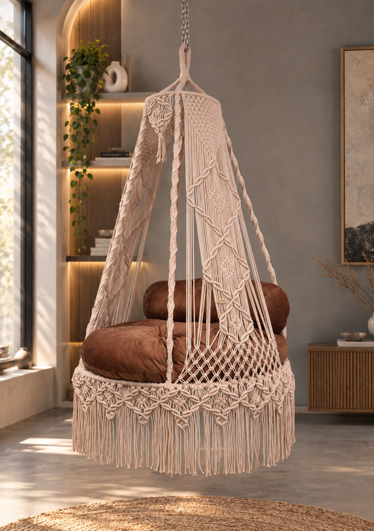 Vellora Bronze Macramé Chain Swing