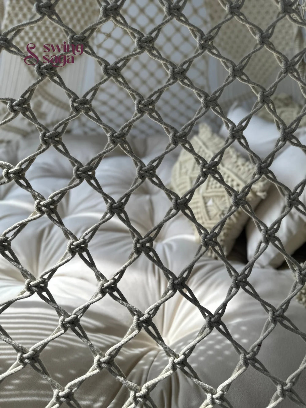 Alva Square Bed Swing - White / 70 Inches