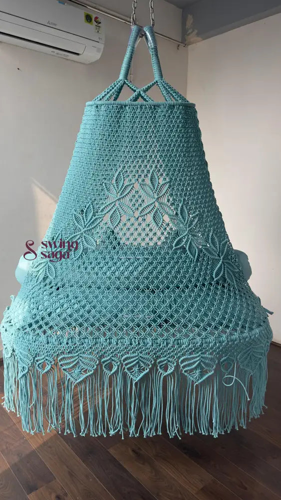 Aqua Blue boho sofa swing - Swing Saga