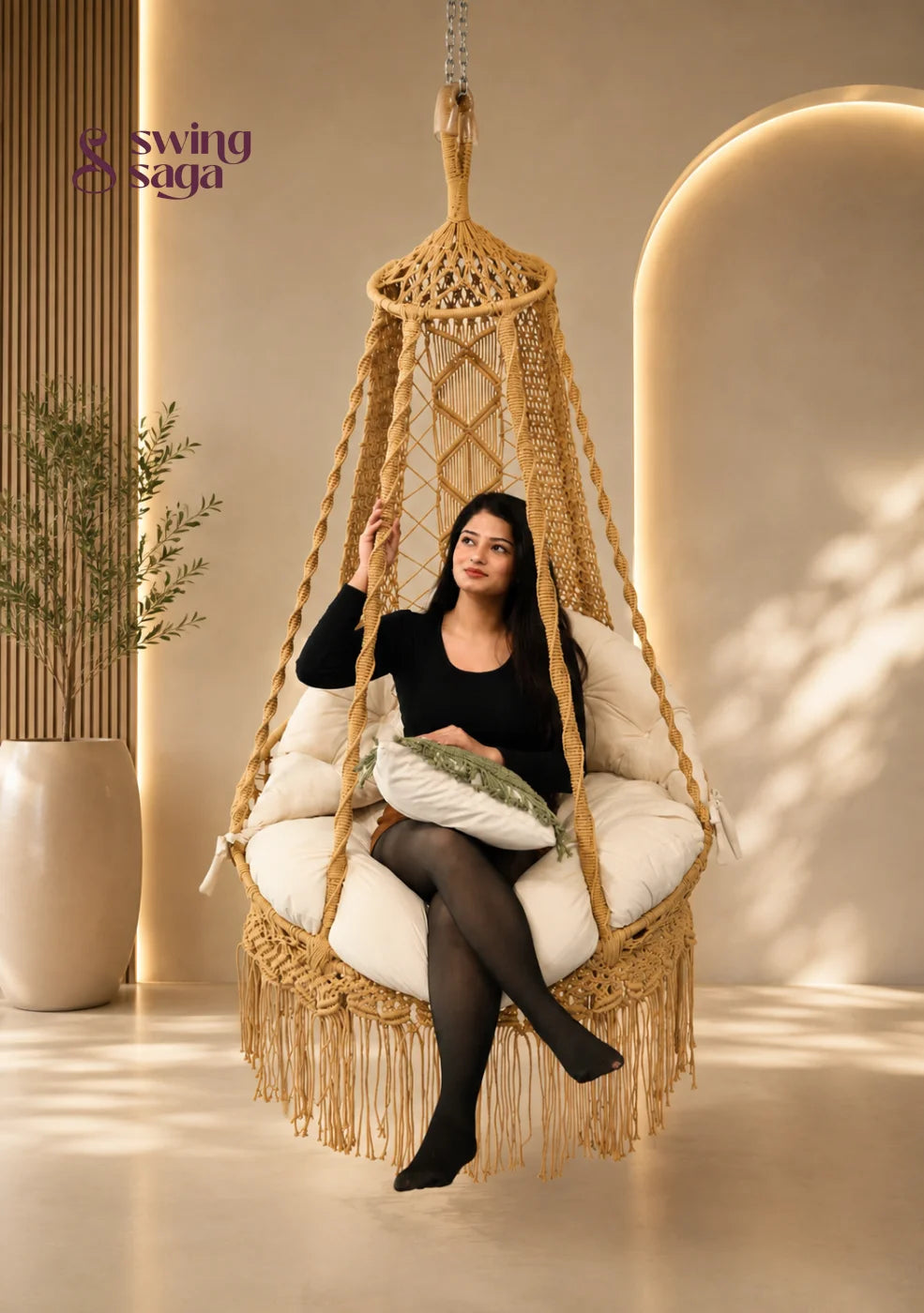 Arla Chair Swing - Warm Sand / 40 Inches
