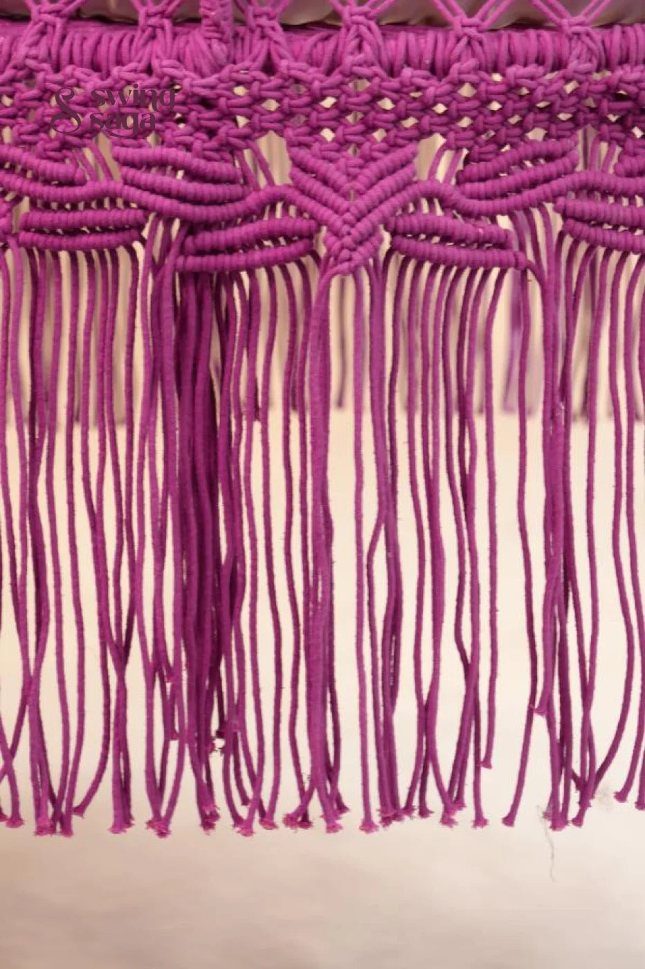 Berry Luxe -Handcrafted Cotton Macramé Bed Swing - 65 Inches / Magenta