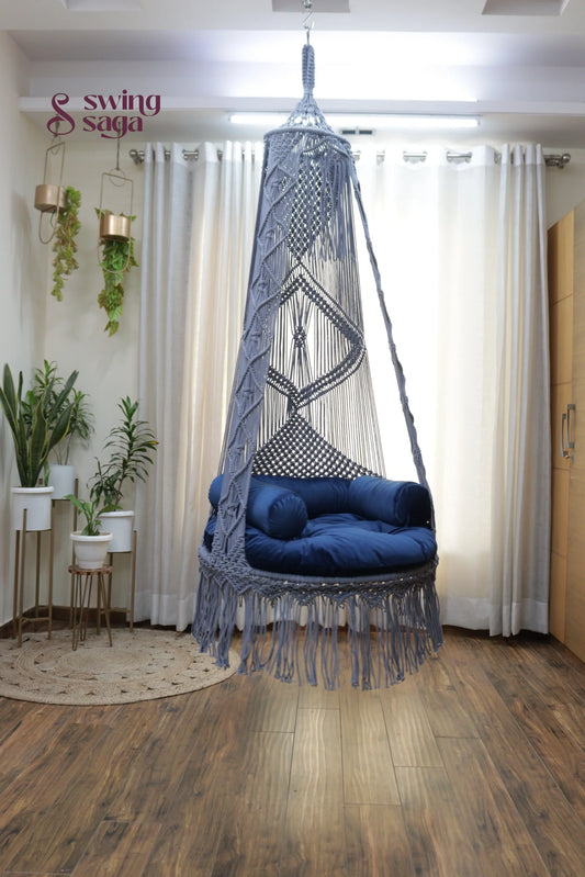 English Blue single seater hanging chair - Swing Saga