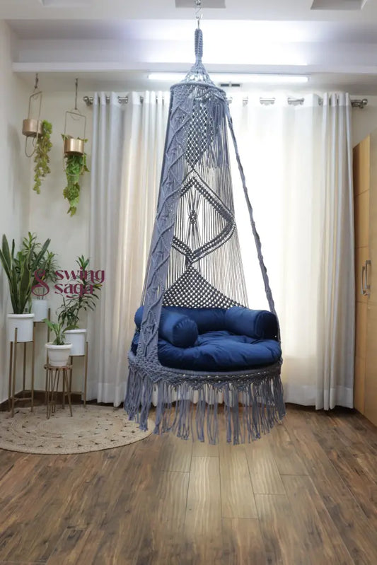 English Blue single seater hanging chair - Swing Saga