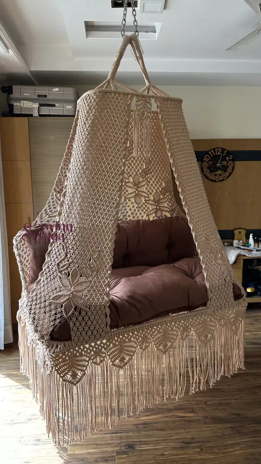 Toffee Peach Double seater hanging chair - Swing Saga