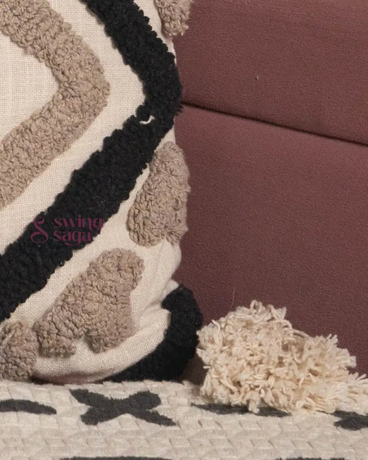 Close up of sofa cushion in square shaped.