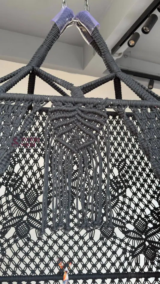 Charcoal Polyester Sofa Swing With Backrest 70 Inches / Dark Grey / Floral Print