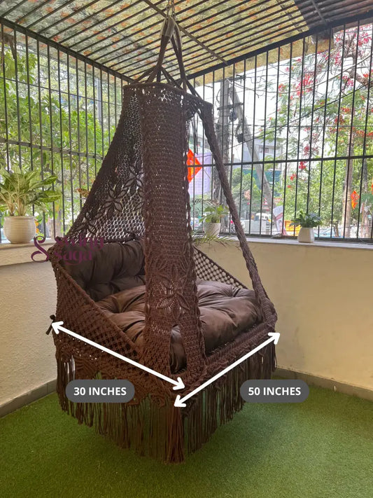 Mocha Brown Double seater hanging chair - Swing Saga