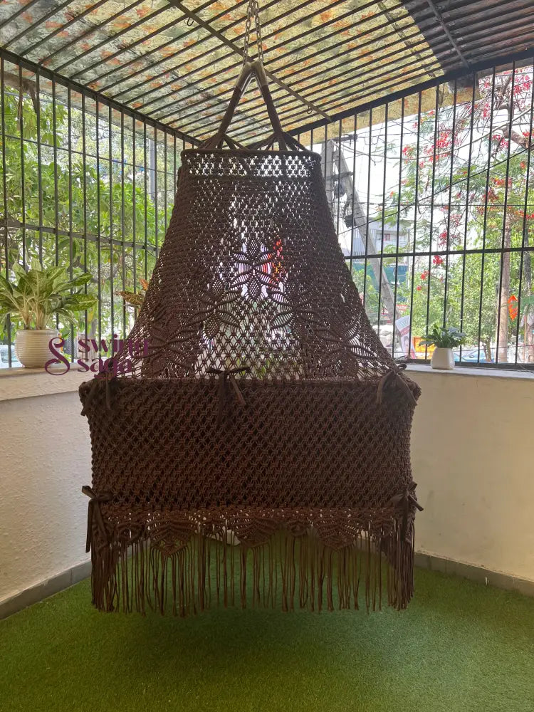 Mocha Brown Double seater hanging chair - Swing Saga