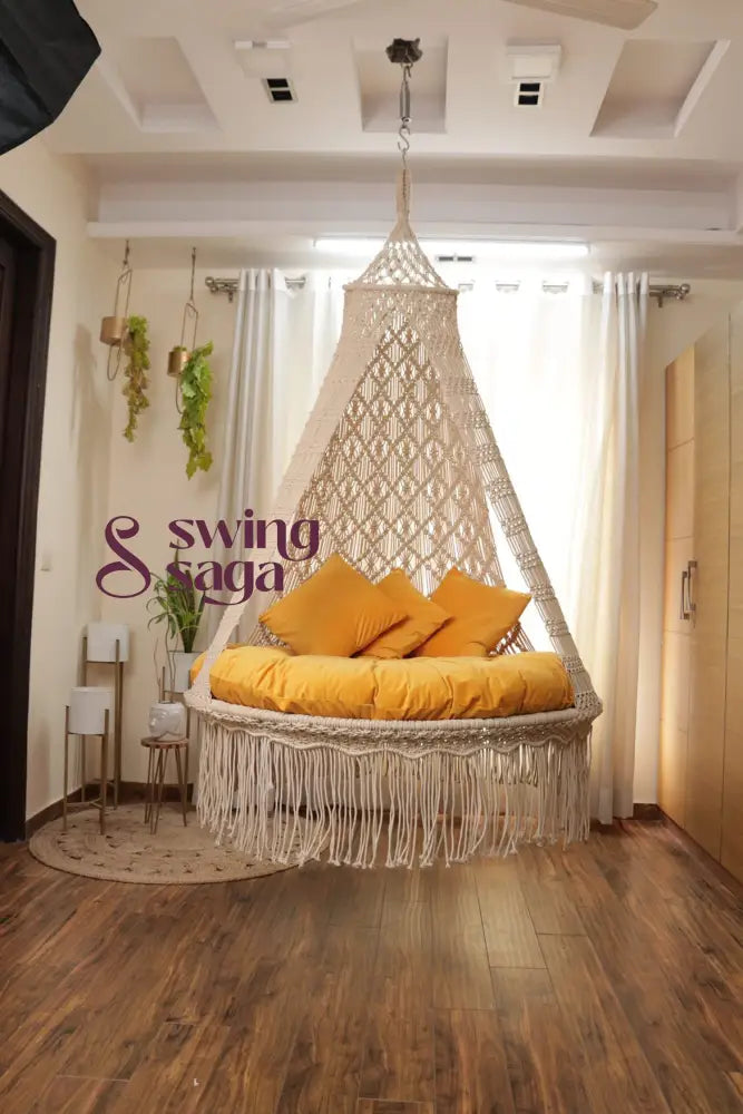 Colosseum Dual Seater Swing Yellow / 50 Inches