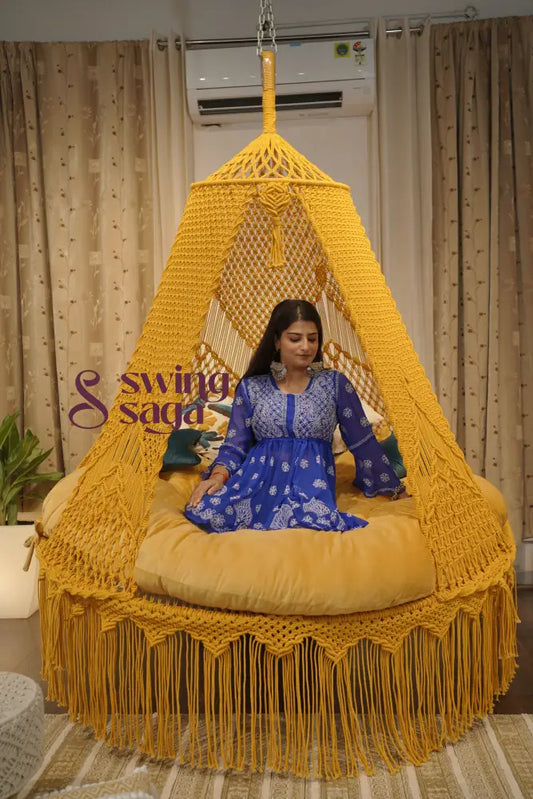Daisy Hanging Big Bed Swing 70 Inches / Yellow