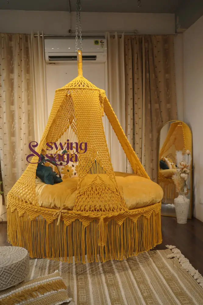 Daisy Hanging Big Bed Swing 70 Inches / Yellow