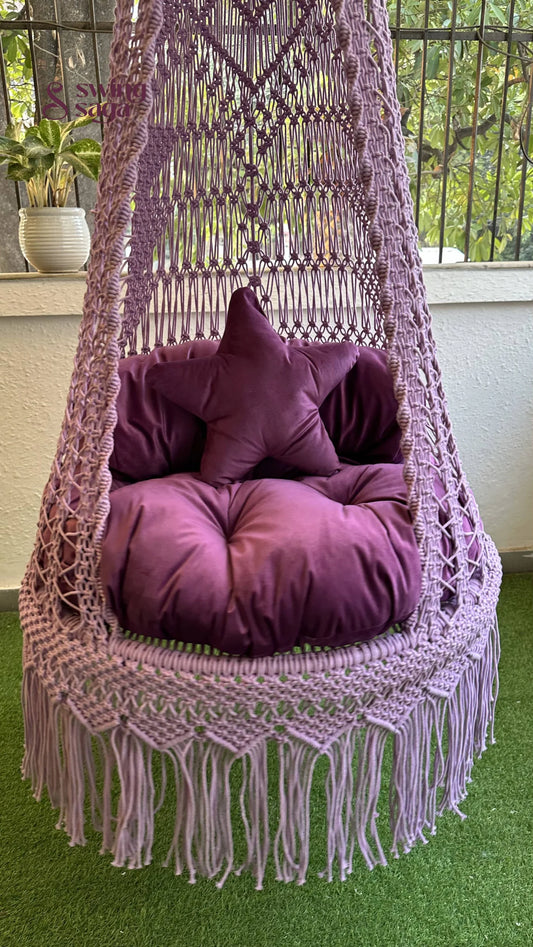Lavender single seater hanging chair - Swing Saga
