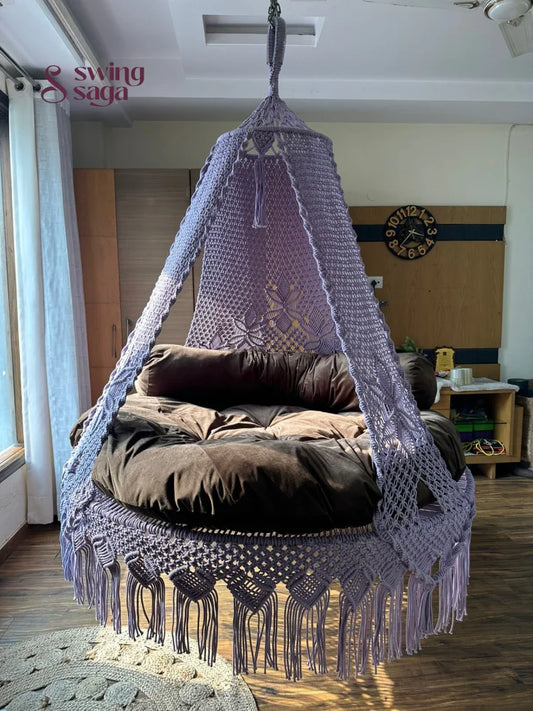 Lavender Macrame Bed Swing - Swing Saga