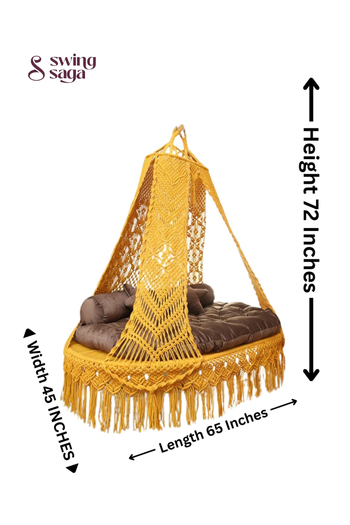 Ash Brown Double seater hanging chair - Swing Saga