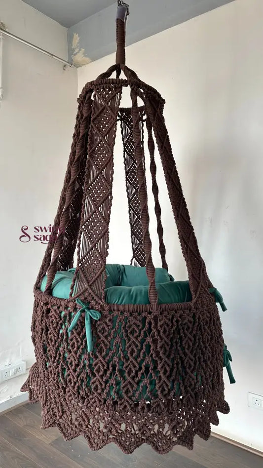 Mocha Brown single seater hanging chair - Swing Saga