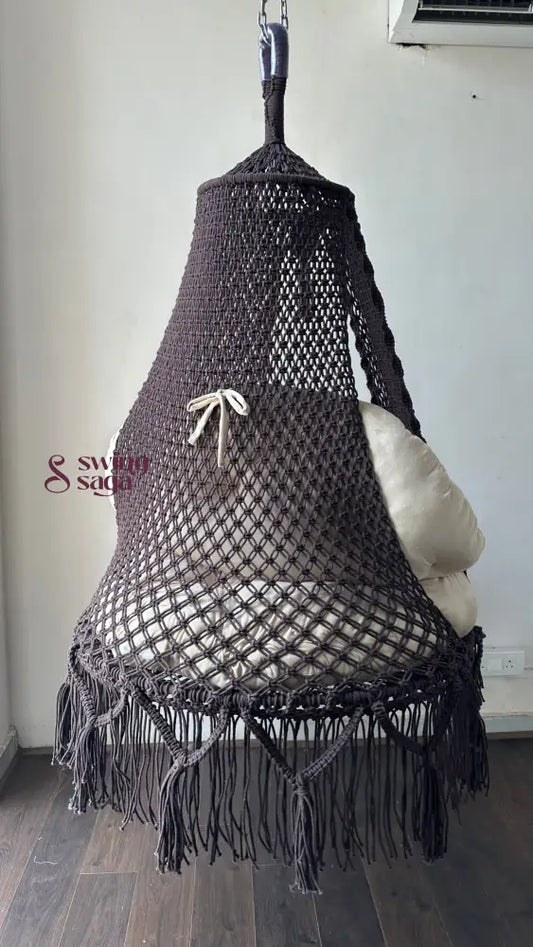 Mocha Brown single seater hanging chair - Swing Saga