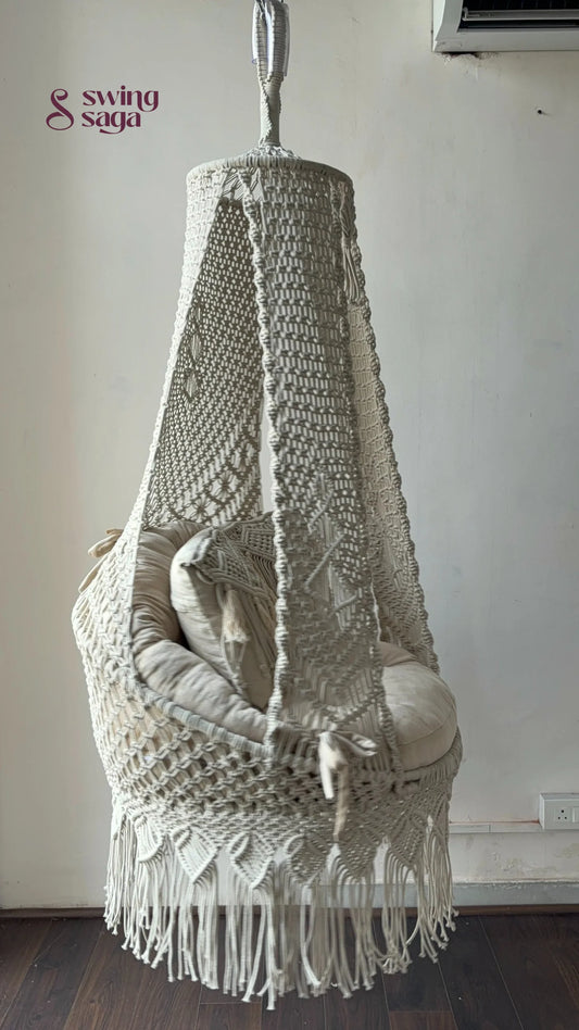 White single seater hanging chair - Swing Saga