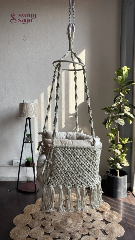 Off White single seater hanging chair - Swing Saga