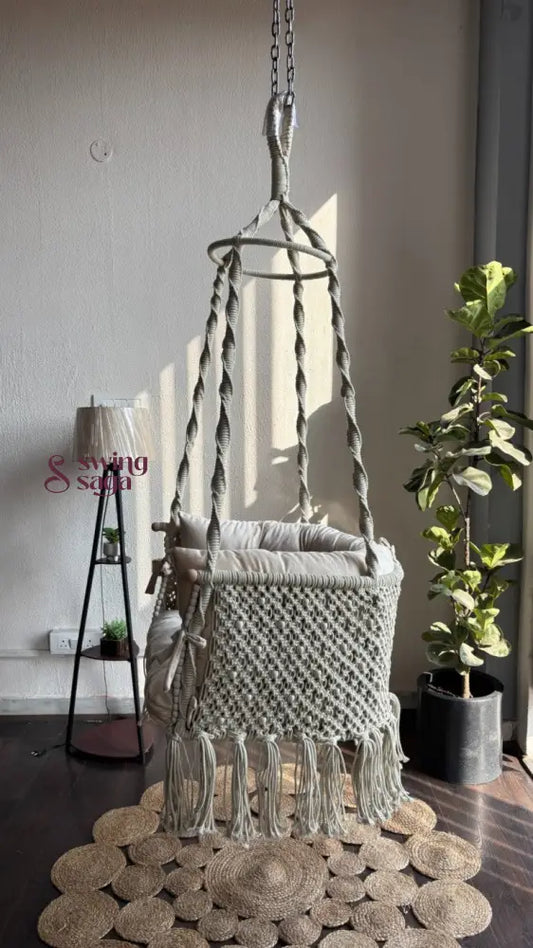 Off White single seater hanging chair - Swing Saga