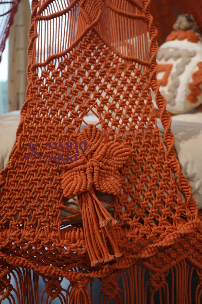 Happy macrame hanging swing 60 Inches / Rust