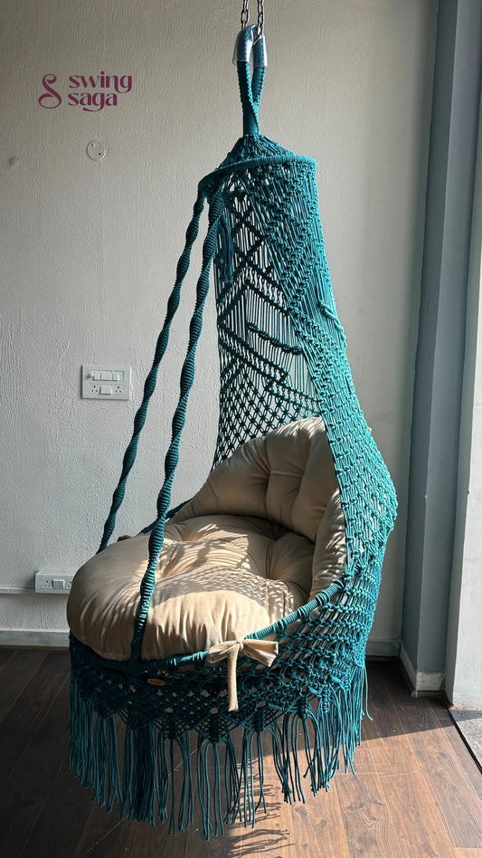 Sea Green single seater hanging chair - Swing Saga