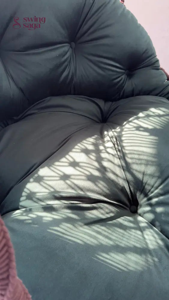 close up of a mattress in green color.