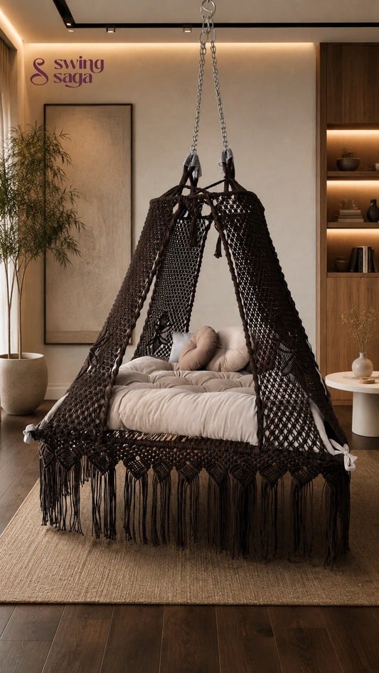 Ingrid Square Bed Swing - Cocoa / 60 Inches