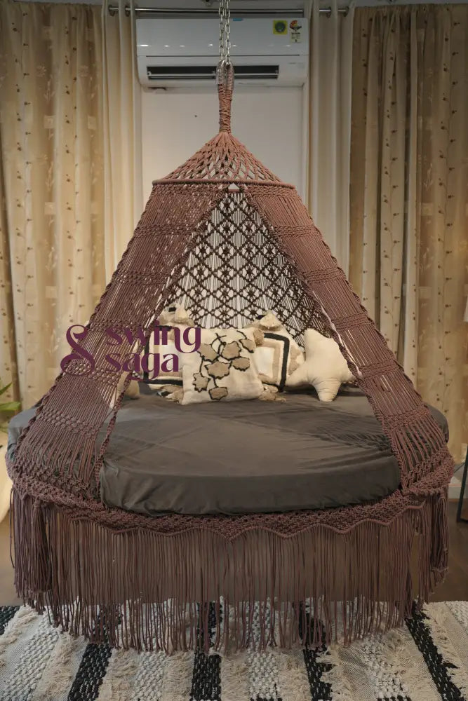 Kitkat brown hanging bed swing for adults and kids 70 Inches / Chocolate Brown