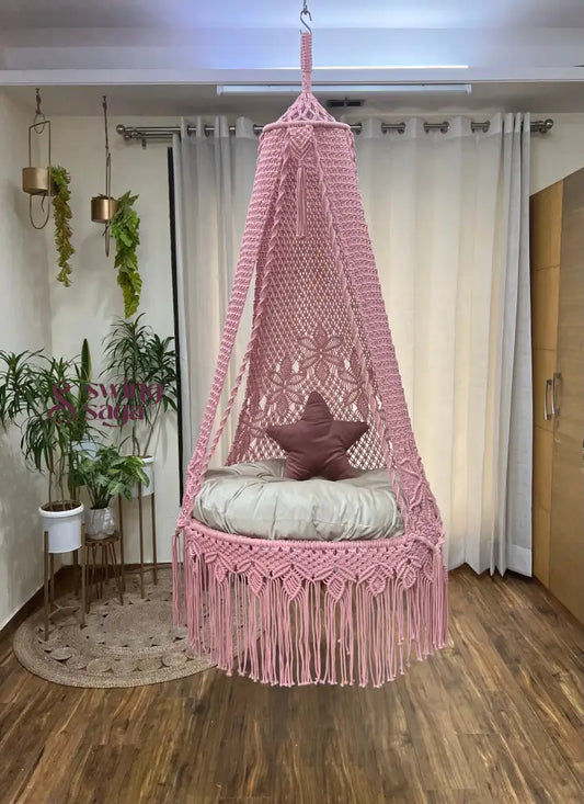 Pink single seater hanging chair - Swing Saga