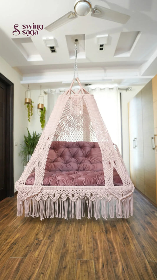 Lush Lux macrame sofa swing - Swing Saga