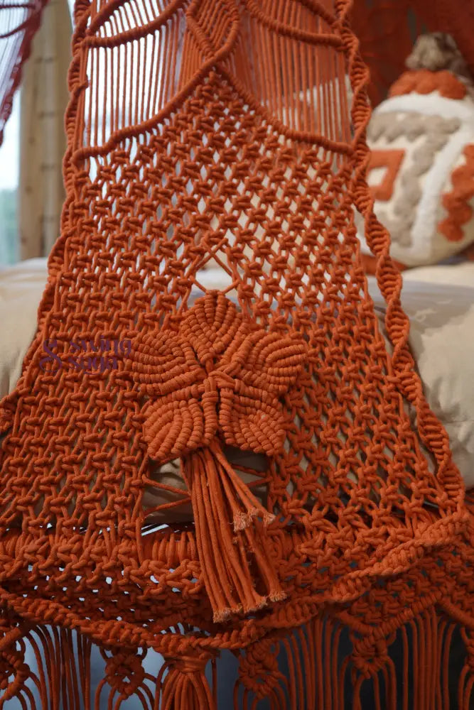 Rust Macrame Bed Swing - Swing Saga