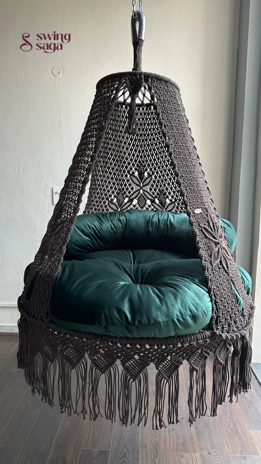 Mocha Brown Double seater hanging chair - Swing Saga