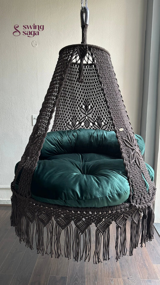 Mocha Brown Double seater hanging chair - Swing Saga