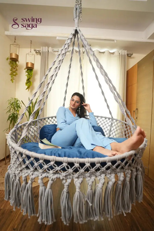 English Blue single seater hanging chair - Swing Saga