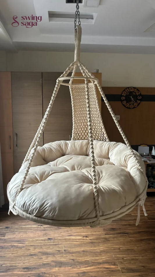 White Double seater hanging chair - Swing Saga