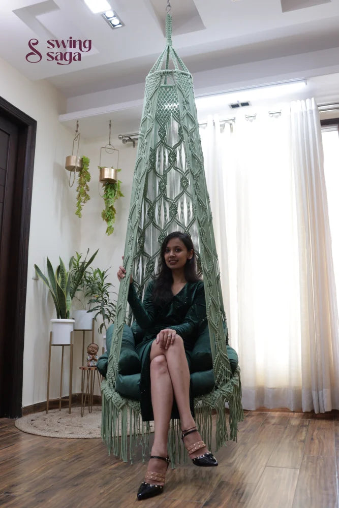 Light Grey single seater hanging chair - Swing Saga