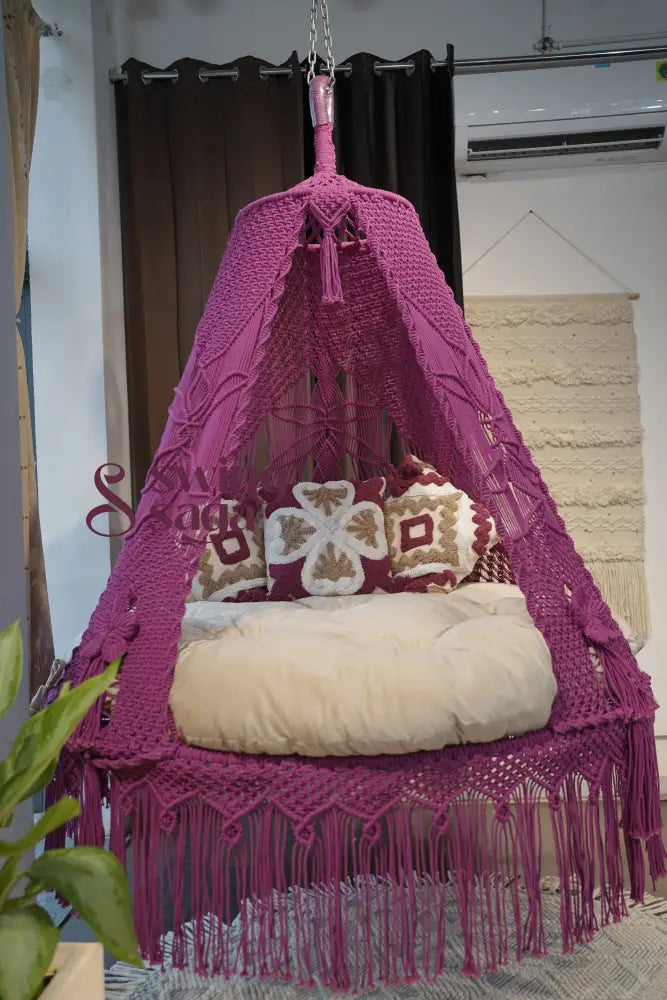 Plum macrame Bed swing 60 Inches / Magenta