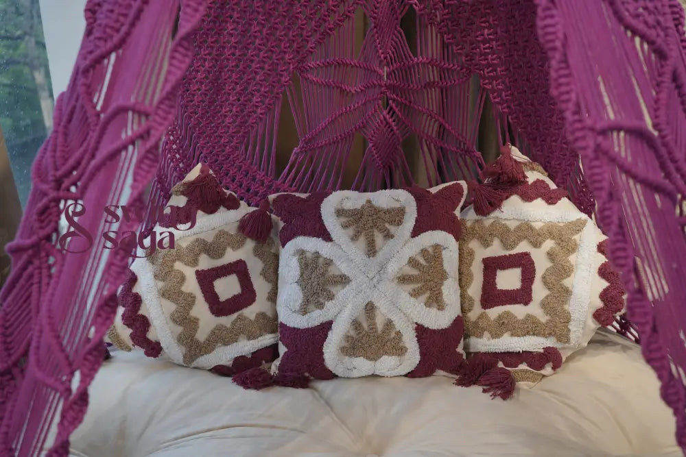 Plum macrame Bed swing 60 Inches / Magenta