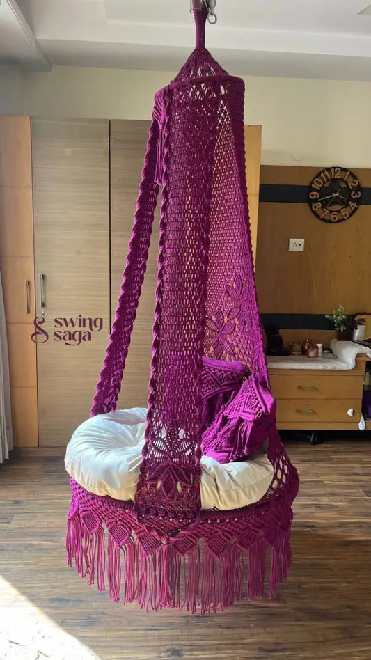 Magenta Pink single seater hanging chair - Swing Saga