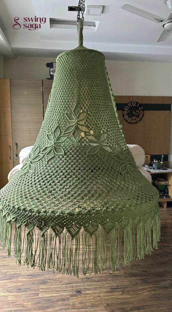 Lime Green Macrame Bed Swing - Swing Saga