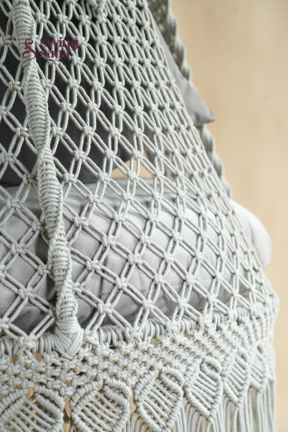 Siena 40-Inch Grey Hanging Swing - 40 inches round | Height: 72 inches / Dark Grey