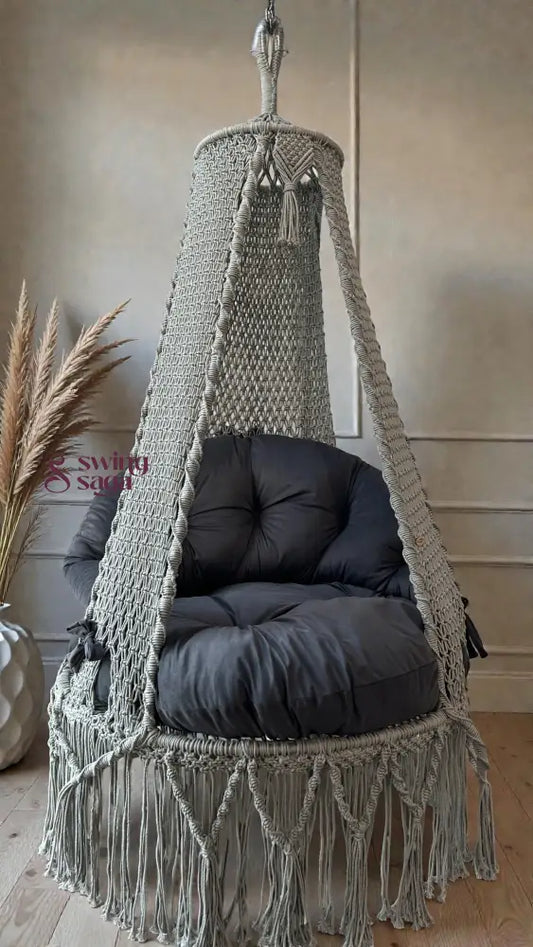 Grey single seater hanging chair - Swing Saga