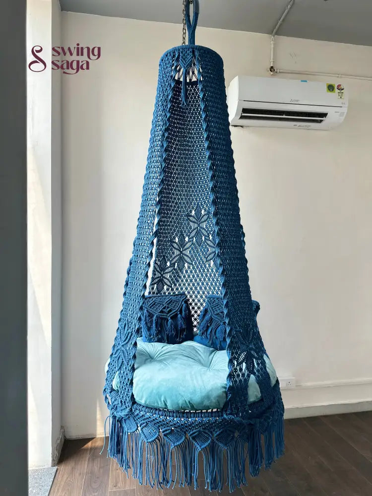 Royal Blue single seater hanging chair - Swing Saga