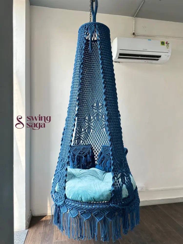 Royal Blue single seater hanging chair - Swing Saga