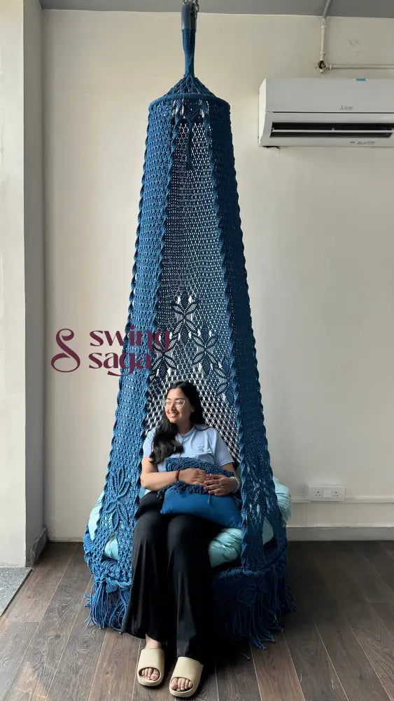 Sparrow single seater swing- Stylish & Comfy 40 Inches / Royal Blue / Teal Blue