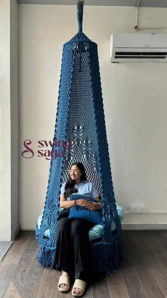 Sparrow single seater swing- Stylish & Comfy 40 Inches / Royal Blue / Teal Blue