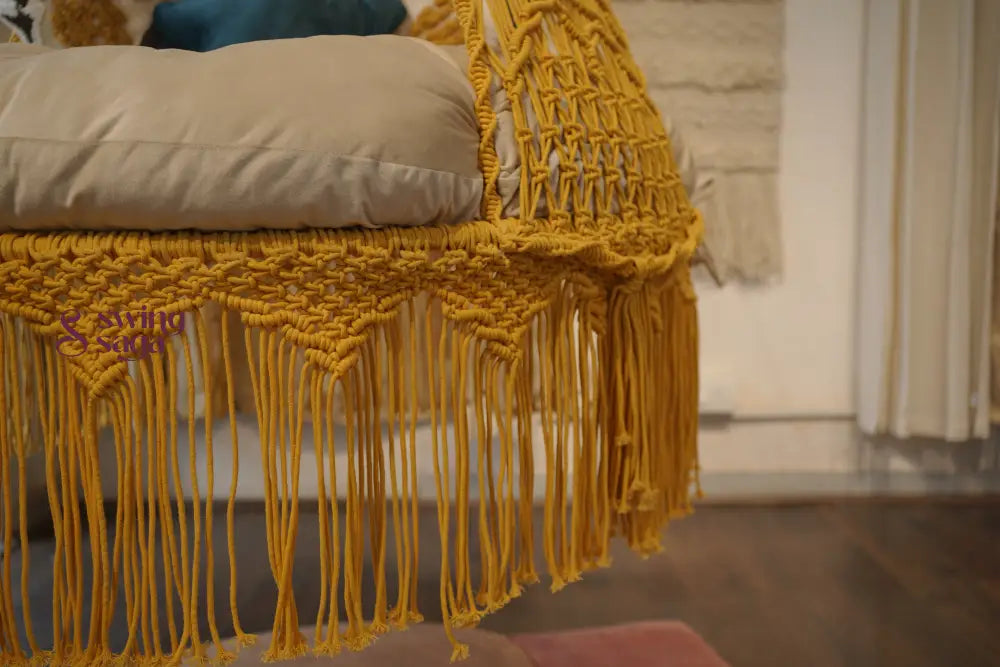 Sunny Yellow Double seater hanging chair - Swing Saga