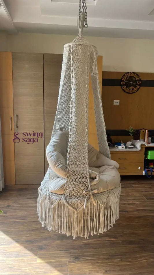 White single seater hanging chair - Swing Saga