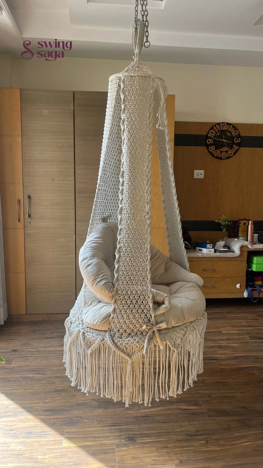 White single seater hanging chair - Swing Saga